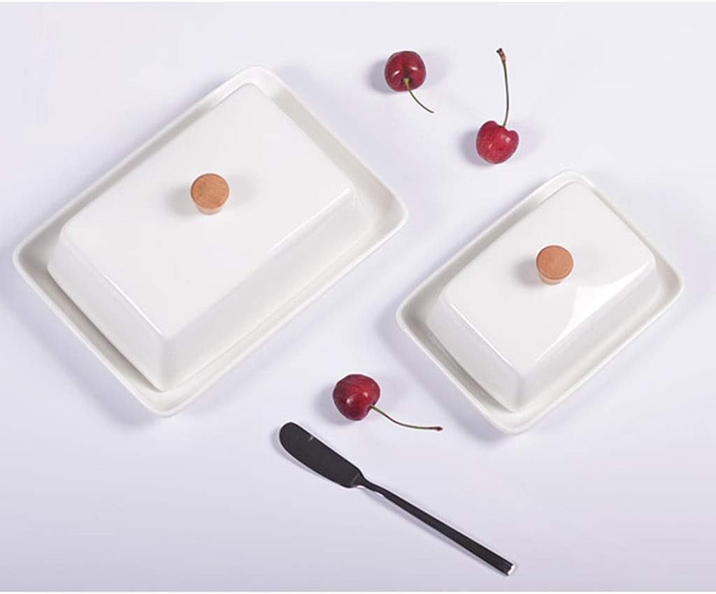 Butter Dish Butter Dish Ceramics with Lid Butter Keeper for Salted Unsalted Butter and Coconut Butter in Fridge Ceramic Tray Covered Butter Dish Hotel Home. Reunion (Size : Samll)