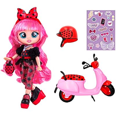 BFF by Cry Babies Lady's Scooter - Girls and Boys Ages 5 and Up, 7.8 Inch Doll, Multicolor