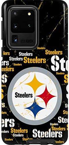 Vista 9 de Skinit Pro Phone Case Compatible with Galaxy S20 Ultra 5G - Officially Licensed NFL Pittsburgh Steelers Distressed Design