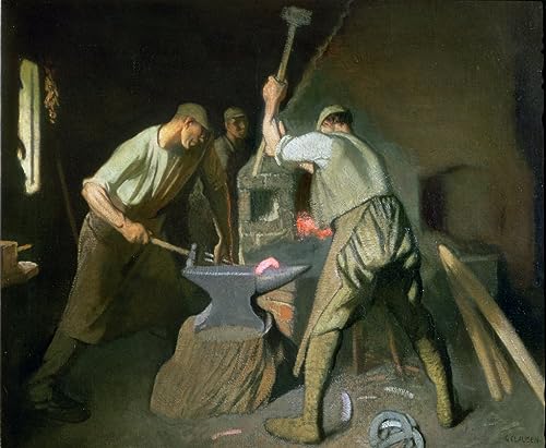 Toile Décoration Murale George Clausen Grand Tableau Notre Forgeron 60x90