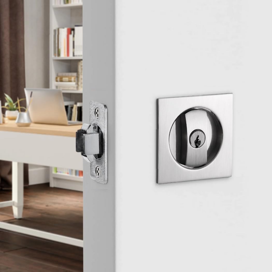 Serrure à bouton pour porte coulissante en alliage d'acier robuste et discret