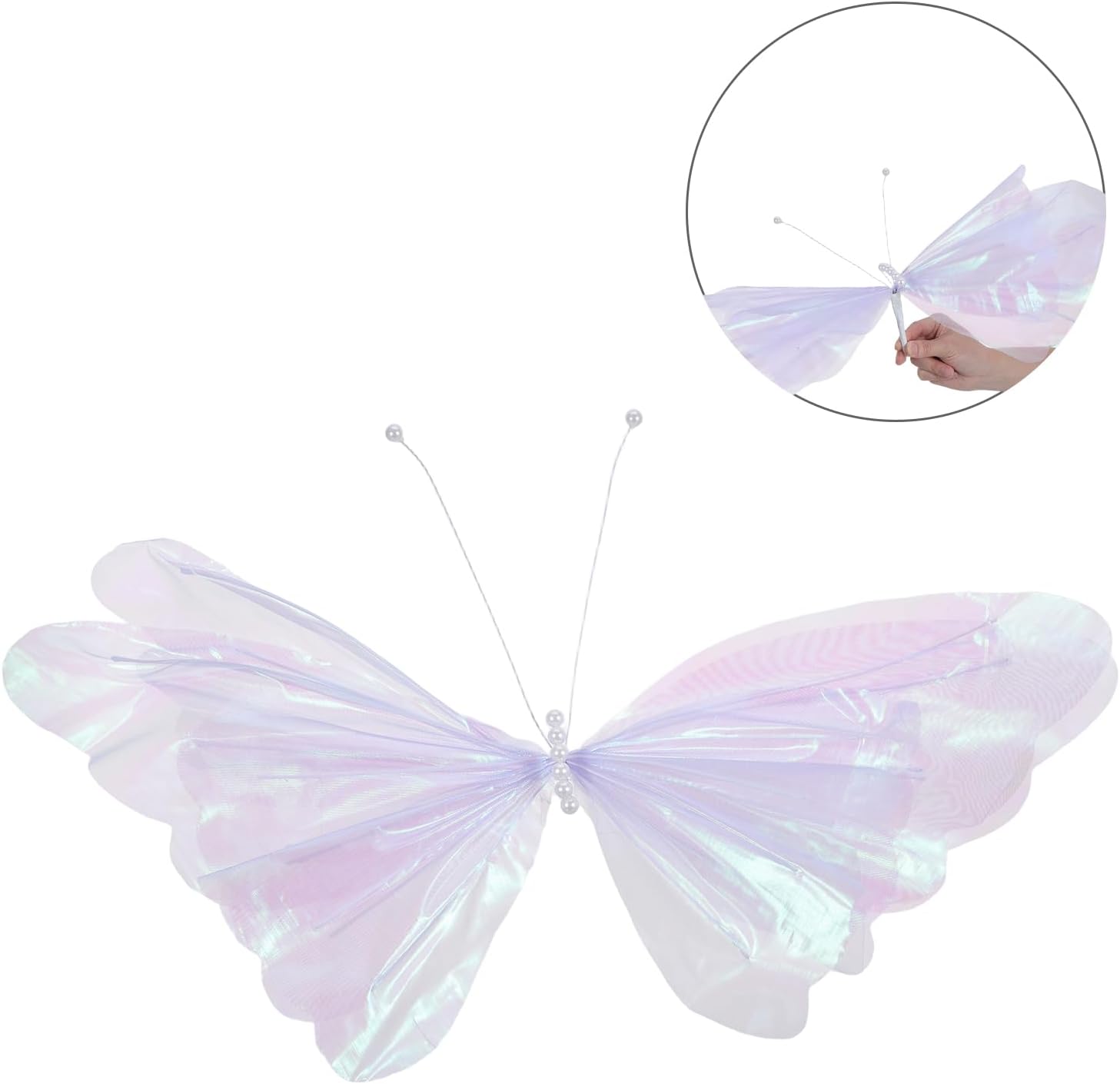 6PCS Large Butterfly Decorations Giant Organza Animal Ornaments for Weddings Parties Birthday Home Centerpieces Prop Party Accessories - 45ccm