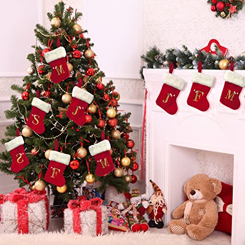 TWSANTAMAS Monograma Mini meias de Natal super macias de pelúcia Natal meias personalizadas letras b