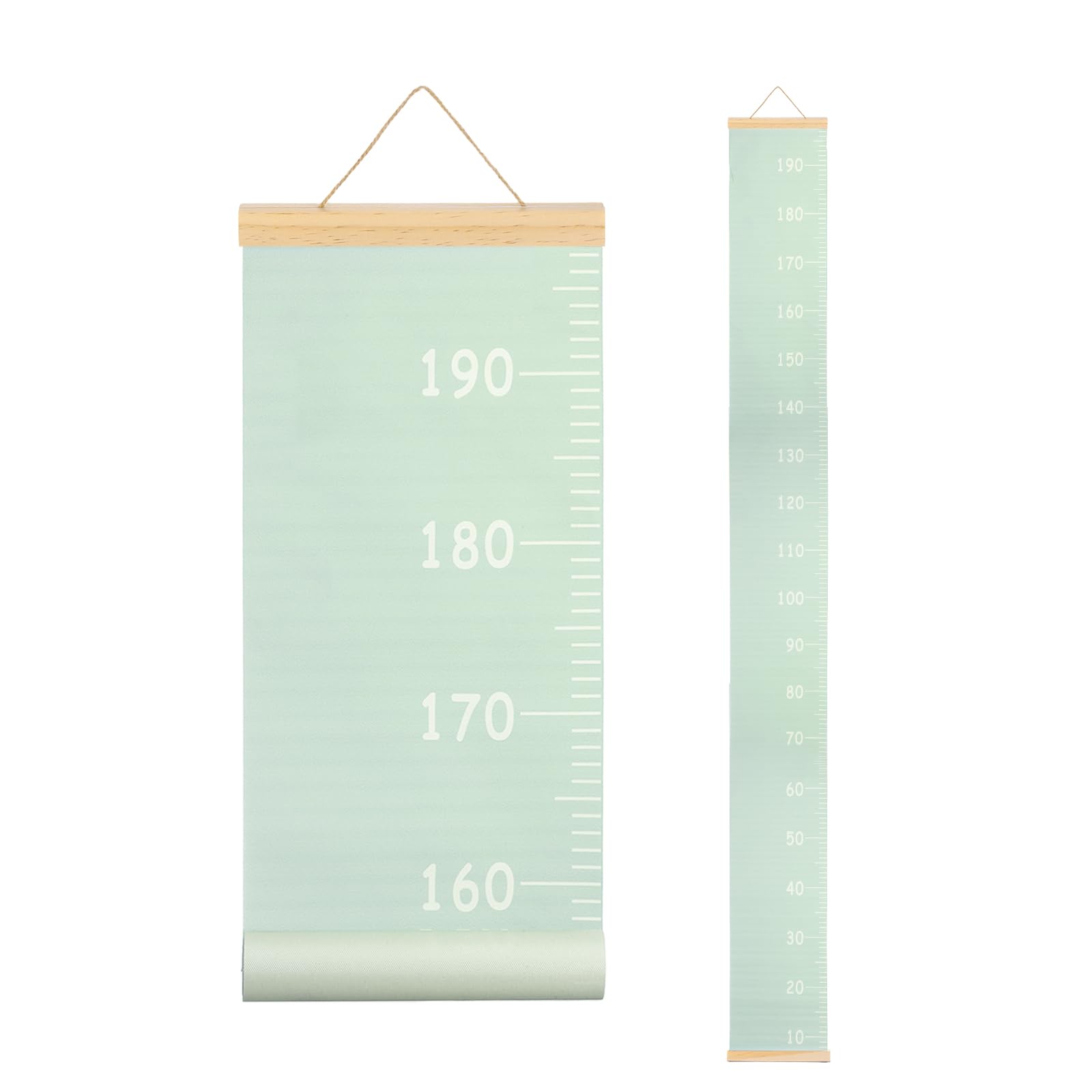 sourcing map Growth Chart for Wall, 195 x 20cm Removable Canvas Height Chart Ruler, Hanging Measurement Ruler for Bedroom Playroom Wall Decor (Green, Morandi Colors)