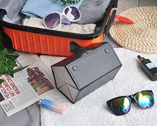 Sunglasses Case Travel Holder Portable Glasses Storage Box Organizer with 5 Slot Foldable for Multiple Glasses