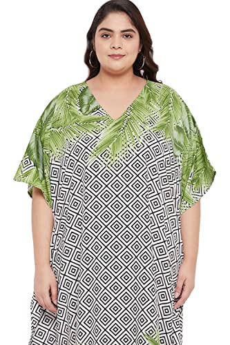 Image of Gypsie Blu Women Plus Size Kaftan Dress Beach Cover Up Maxi Dresses for Women, V-Neck Kimono Sleeve 1X-3X