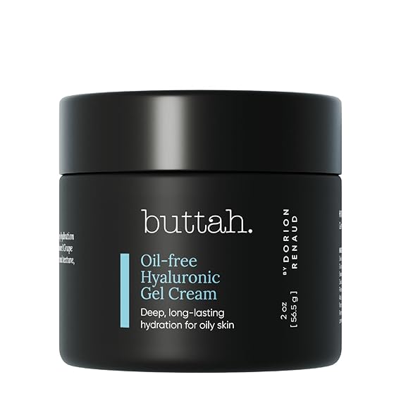 Buttah Skin Oil-Free Hyaluronic Gel Cream 2oz - Daily Moisturizer for Oily Skin - Hyaluronic Acid for Deep Hydration - AM & PM Moisturizer - Black-Founded Skincare