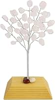Árvore de Pedra Natural Quartzo Rosa com Base em Madeira – Variações de Cristal | Decoração e Energização