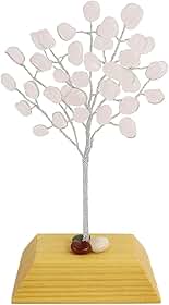 Árvore de Pedra Natural Quartzo Rosa com Base em Madeira – Variações de Cristal | Decoração e Energização