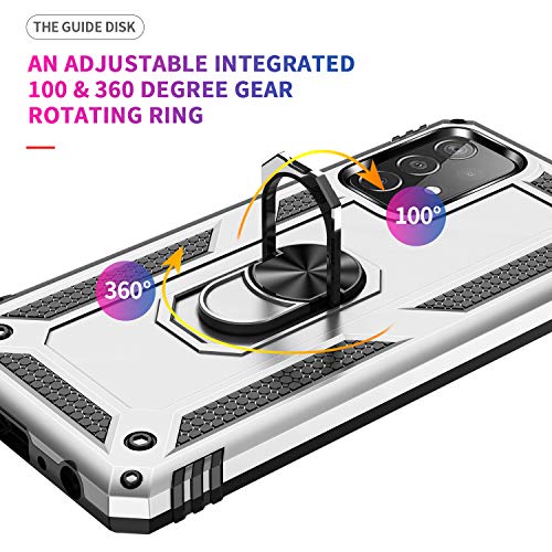 Coque antichoc Samsung A52 de qualité militaire métallique argent - 5