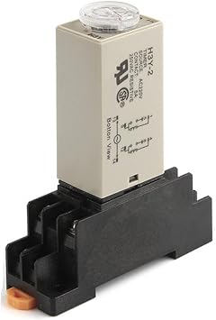 H3Y-2 AC220V Time Relay Delay Timer 5/10/30/60 Minute/Seconds with Base Socket 8PINS Voltage Relay Rotary Knob0-5M