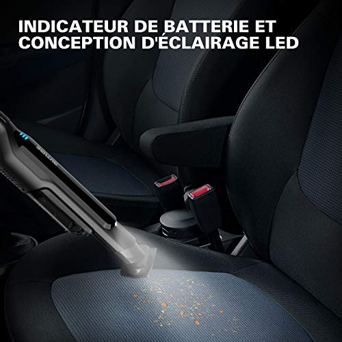 Aspirateur à Main Sans Fil,BuTure 17000Pa Aspirateur Sans Fil avec USB Rechargeable et LED,2 Vitesses,Aspirateur Voiture pour Voiture/Maison/Poils d'animaux - Image 6