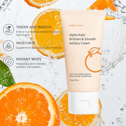 Kojic Acid Underarm Brightening Cream – Skin Lightening Cream for Armpits, Knees & Inner Thighs – Korean Skincare for Bikini & Intimate Areaswith Niacinamide & Arbutin – Fast-Absorbing, Odor-Reducing