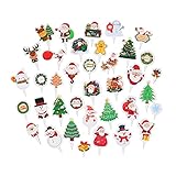 Lanito カップケーキトッパー クリスマス かわいい ケーキデコレーション 74本 果物/お菓子/お弁当用 パーティグッズ Merry Christmas飾り クリスマス飾り