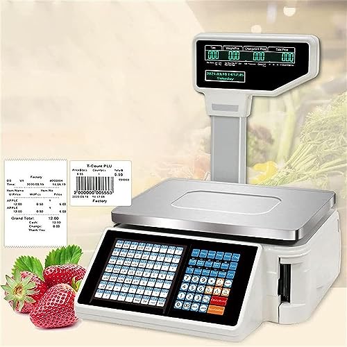 Báscula digital comercial con impresora 30kg/60lbs miniatura 3