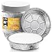 [50 Pack] Round 8 Inch 37 oz, 2.3 lb, 1.1 Quart Disposable Aluminum Foil Pan Take Out Food Containers with Flat Board Lids, Steam Table Hot Cold Freezer Roasting Baking Oven Safe