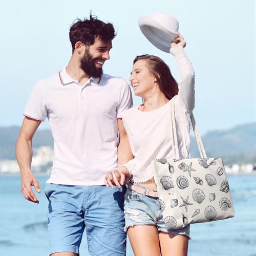 Pleneal Beach Bags for Women - Women Weekender Bag, Extra Large Beach Tote Bag Waterproof Sandproof Zipper Travel & Overnight Bags — view 3
