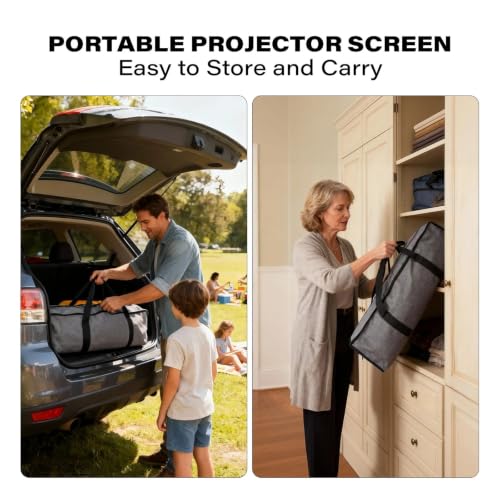 Pantalla de proyector portátil 4K HD con soporte de gran estabilidad 4