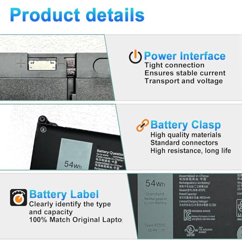 Image of R73TC DR02P Battery for Dell Latitude 3340 5340 5350 5440 5540 7455 Series