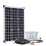 Plug & Play Inselsolaranlage mit monokristallinem Solarmodul von Offgridtec --- Die Lieferung beinhaltet alles, was zur Installation und Ladung Ihrer 12V Bleibatterien benötigt wird --- am Solarregler Einstellbare Akkutypen: GEL / AGM / flüssige Bleisäure