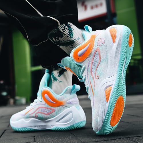 Image of Womens Mens Basketball Shoes High Top Fashion Volleyball Sneakers Breathable Lace Up Non Slip Sport Outdoor Shoe for Unisex