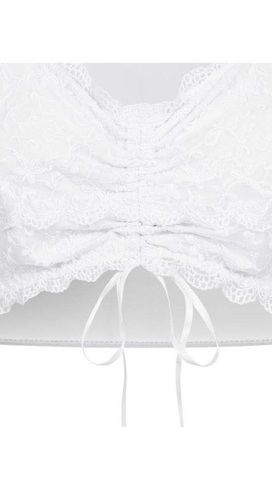 Nübler Dirndlbluse Damen - Kurzarm Trachtenbluse Lisa mit V-Ausschnitt und Spitzenbesatz, perfekte Ergänzung für Dirndl im modernen bayrischen Stil, ideal fürs Oktoberfest