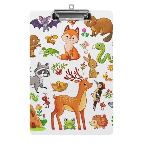 Porte document avec clip motif animaux de la forêt idée cadeau instituteurs