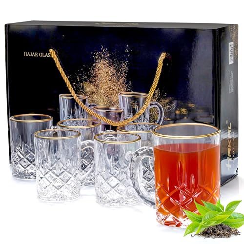 Verres à thé marocains robustes anti-fissure en borosilicate isolant à liseré doré - 2