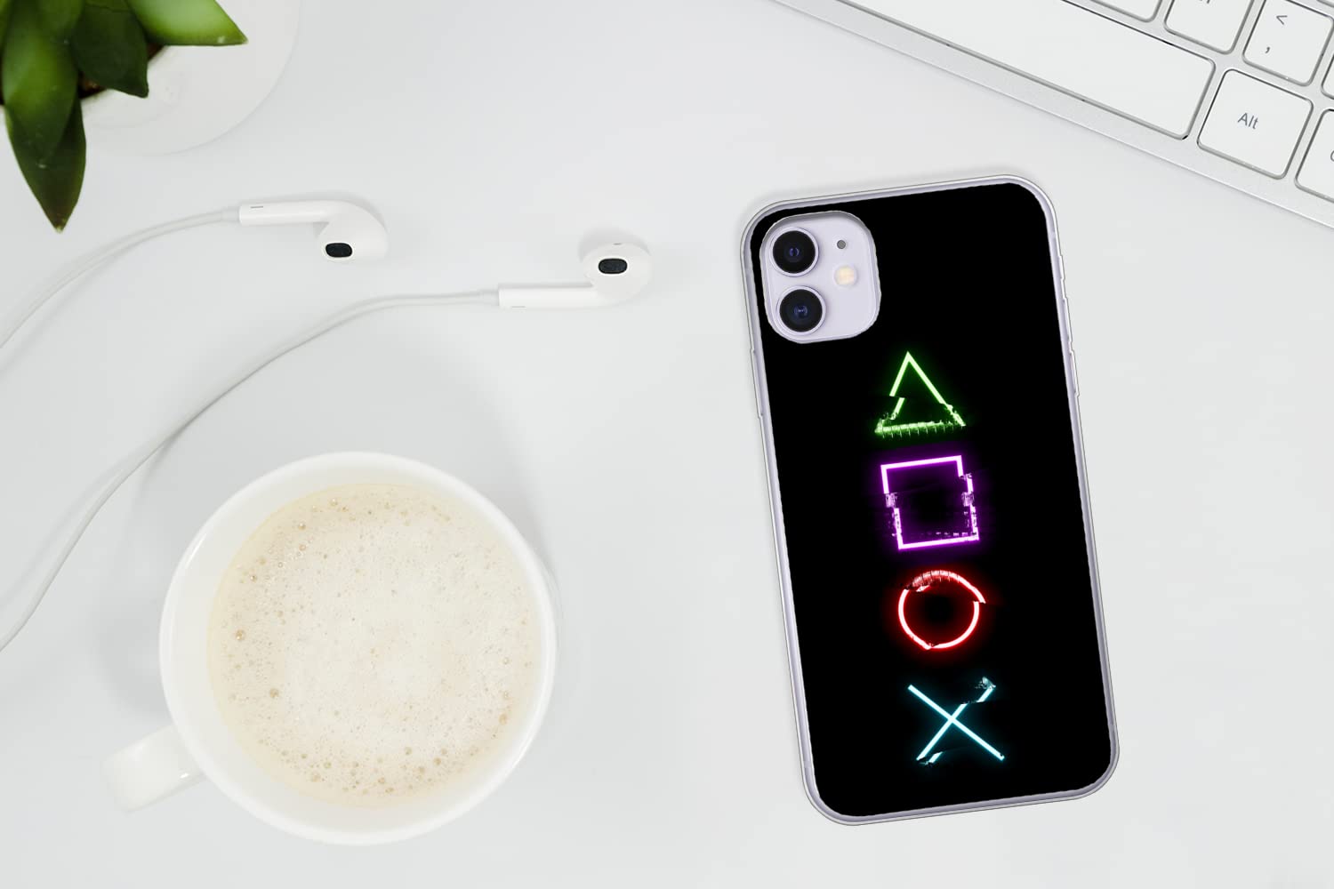 Funda para iPhone 11 - Juego - Mando - Neón - Funda de Silicona/Funda Blanda para teléfono móvil