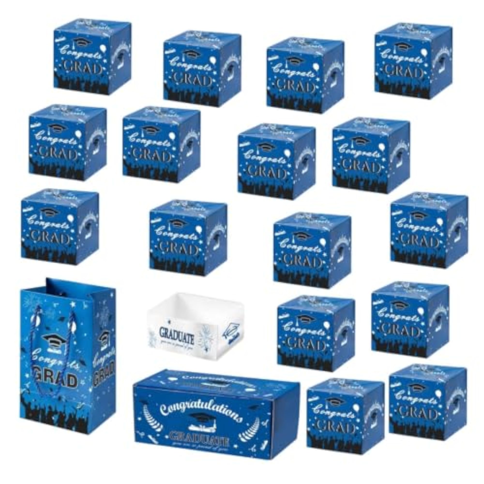 Graduation Gift Box Compact Sturdy, High School Blue