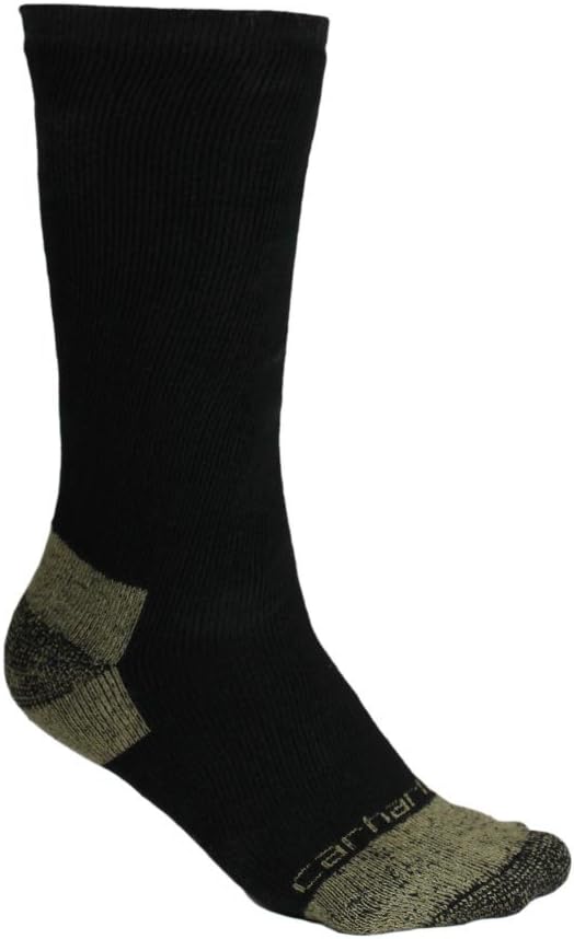 Carhartt Men's SB5552M Midweight Cotton Blend Steel Toe Boot Sock 2-Pack