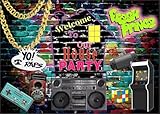 Alltten 7x5ft 90s Backdrops Hip Hop Graffiti Backdrops 80's 90's Theme House Party Backdrop Retro...