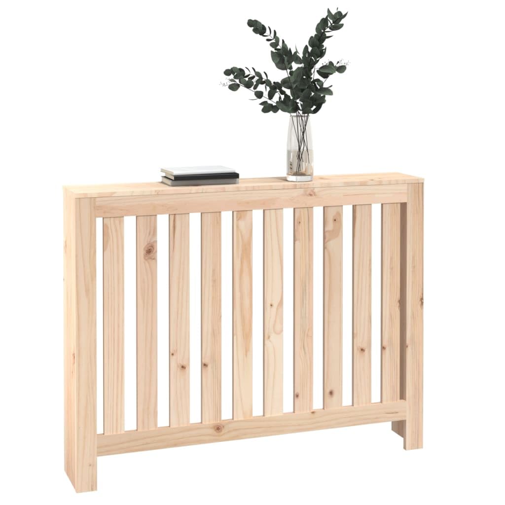 Revestimiento para radiador de madera de pino maciza, 108,5 x 19 x 84 cm, con diseño de láminas, práctico espacio de almacenamiento, accesorios para la eficiencia energética y protección