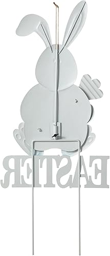 Miniatura 10 de Glitzhome Estaca de metal de Pascua para patio, jardín, patio, decoración de pared, color azul