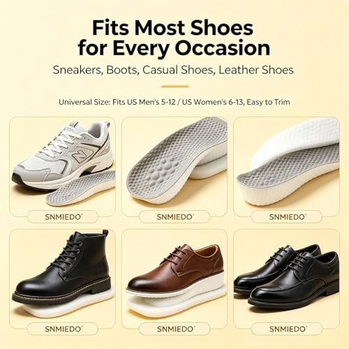 Image of 3Pairs Height Increase Insoles - Invisible Heel Lift Inserts for Men & Women, Shock Absorption Elevator Shoe Pads with Arch Support, Boost Height 1.5 /2.5 /3.5cm for Sneakers Boots Shoes