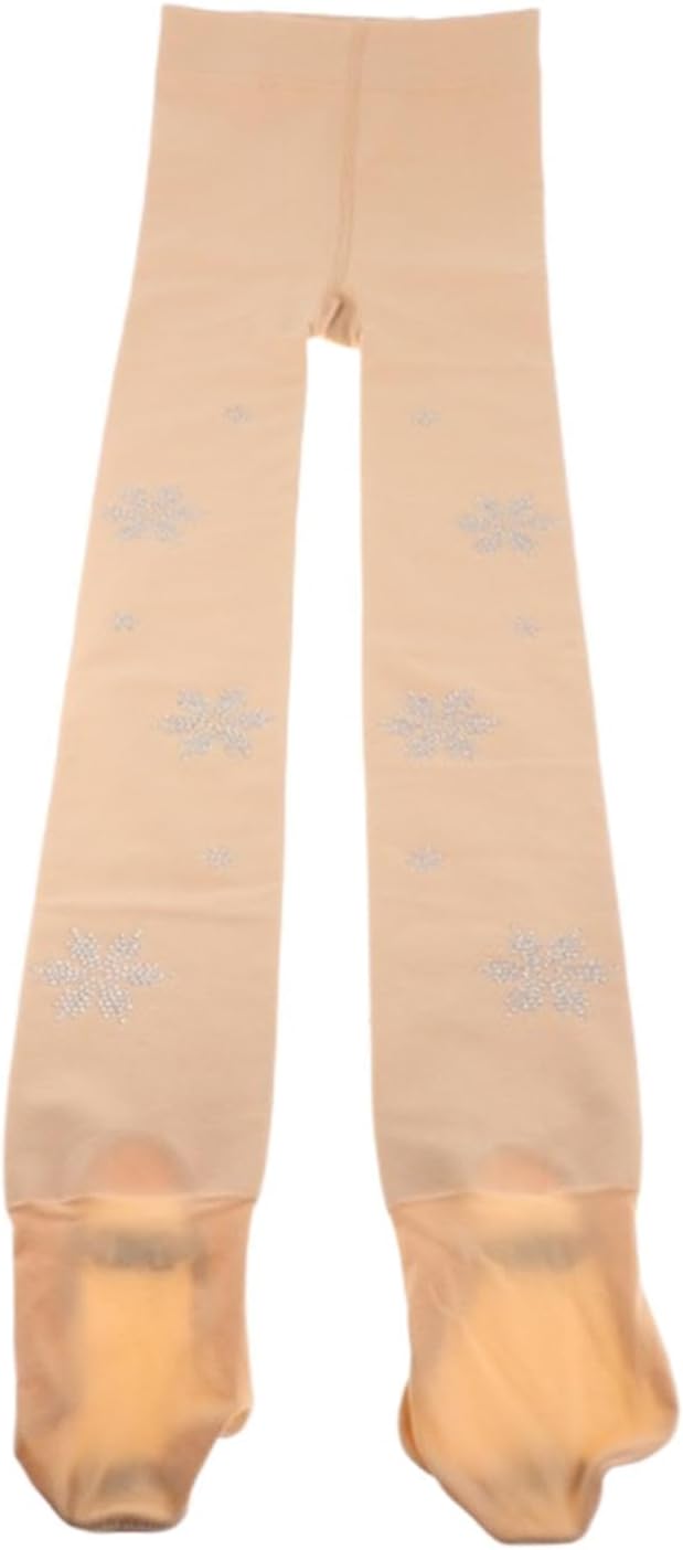 Figure Skating Tights Over The Boots, Fleece Lined Warm Soft Thickened Leggings Ice Skate Tights for Performance, Competition