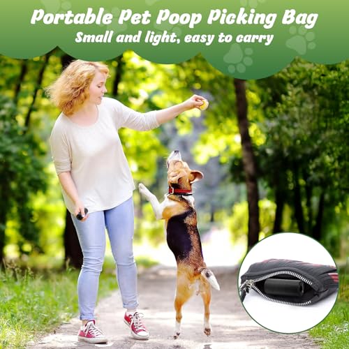 YSWOVUO 800 Stück Hundekotbeutel, 30x22cm Kotbeutel für Hunde, Auslaufsicher und Tragbar Hundetüten, Dog Poop Bags für Drinnen und Draußen, Kackbeutel für Hunde Katze, Schwarz Hunde Kotbeutel Rollen