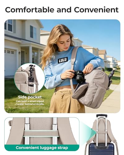 Mochila para Cámara Capacidad Pequeña Café miniatura 2