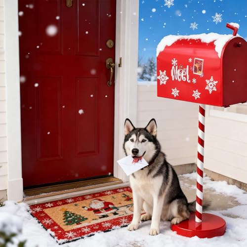 Boîte aux lettres de Noël en métal stable et facile à monter