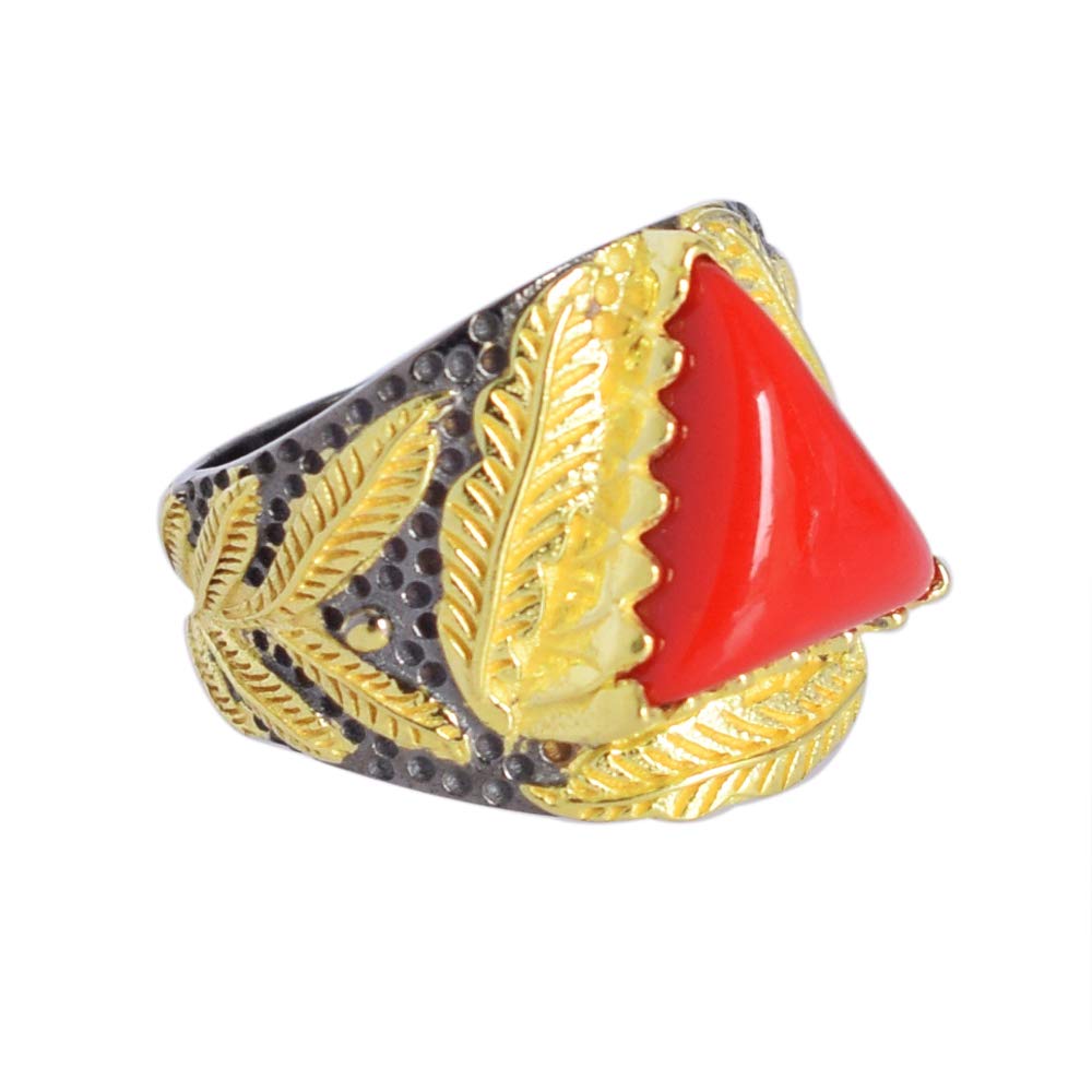 Bague de créateur en argent et corail précieux, un bijou chargé d'histoire - 6