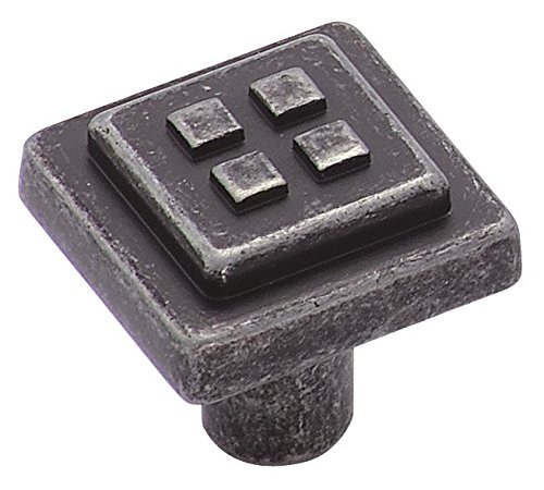 Amerock Forgings Bouton carrée, métal, Dark Wrought Iron, 1-1/8 Inch Cover