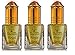 LOT DE 3 MUSCS PARFUMS ROYAL GOLD 5ML NOTES Tête : Jasmin Coeur : Rose, Vanille, Gourmand Fond : Musc, Vanille