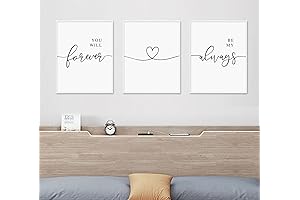 Romantic Bedroom Wall Decor, Couples His and Hers Prints Set