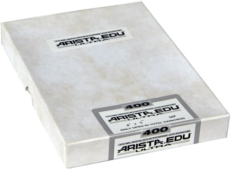 AristaEDU Ultra 400 ISO Black & White Film, 4x5, 50 Sheets