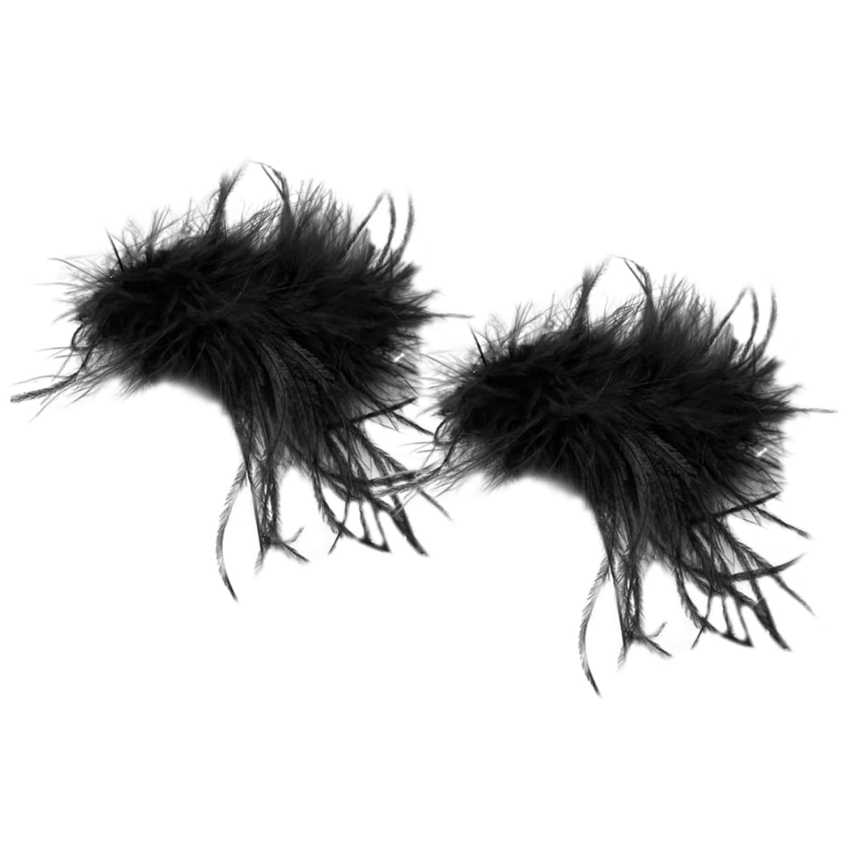 FRCOLOR 10stücke Haarclips Straußfedern Für Goth Haargreifer Für Hochzeiten Partys Und Besondere Anlässe Schwarze -clips Für Stilvolle