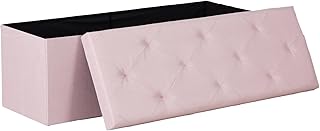 DUMOS 43in Foldable Storage Ottoman Bench, Storage Chest, Large End of B...