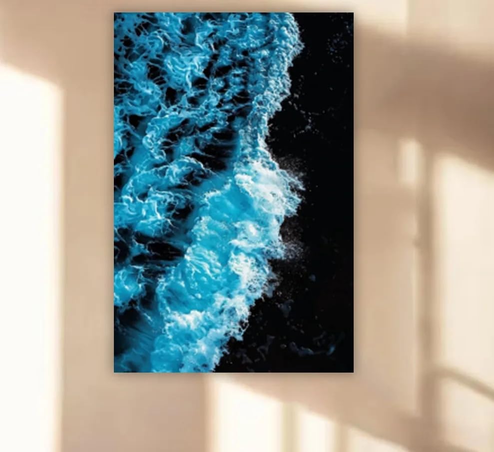 Lienzo de olas marinas abstractas de 40 x 55 cm ideal para dar vida a salones modernos 2