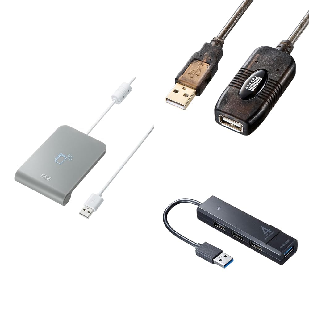 Amazon | サンワサプライ 非接触型ICカードリーダライタ ADR-MNICU3 +