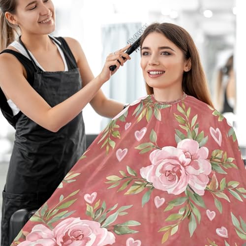 Capa de corte de pelo delicadas flores impermeable profesional para barbero con cierre ajustable de broche para estilismo y peluquería miniatura 7