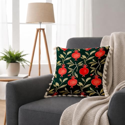Image of STITCHNEST 'Little Meadow Series' Tassled Cushion Cover | Set of 5 | Floral Cushion Cover 16 inch x 16 inch